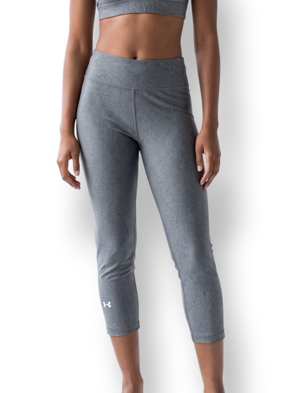 4/$20 Under Armour HeatGear Gray Compression Capri Leggings Small High Rise